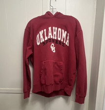 Colosseum Athletics Oklahoma Sooners Red Pullover Hoodie Sweatshirt Size L