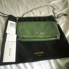 Zadig Voltaire Green Shoulder Bag Silver Chain Strap Zip w/ Dust Bag Tags
