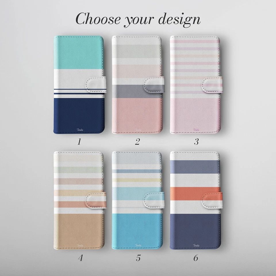 Personalised Wallet Phone Case for iPhone 16 16e 15 14 Pro Max Stripes - Image 2 of 4