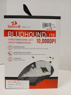 Redragon M617 Bludhound Lite Wired Honeycomb Gaming Mouse, Black *NO DONGLE*