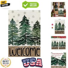 Christmas Winter Garden Flag 12x18 Inch Double Sided for Outside Snowflakes P...