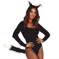 Katze Ohren Und Schwanz Accessoires Fasching Karneval