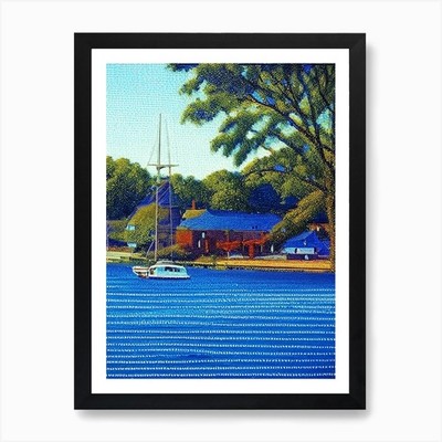 Chesapeake, City Us Pointillism Ar gerahmtes Wandbild Poster Leinwanddruck Bild