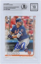 Pete Alonso New York Mets Signed 2019 Topps Series 2 #475 Beckett 10 Rookie Card