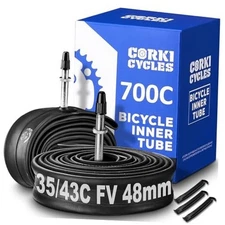 700c Bike Tire Inner Tube Replacement for Road 700x35-43c Presta Valve 48mm