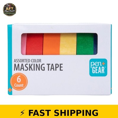 Pen+Gear Masking Tape, Multicolor, 6 Rolls