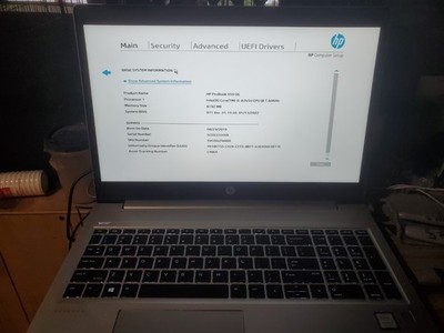 HP ProBook 450 G6 15.6'' i5-8265U @ 1.60GHz, 256GB SSD, 8GB RAM No OS