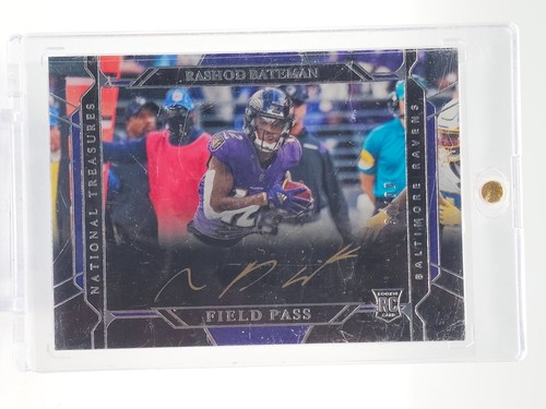 RASHOD BATEMAN 2021 NATIONAL TREASURES FIELD PASS ROOKIE RC AUTO /99 Q7681