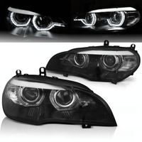 Xenon Scheinwerfer Set Angel Eyes FüR Bmw X5 E70 2007–2010 Schwarz+Kurvenlicht