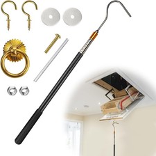 Attic Ladder Pull down System Kit - Loft Ladder Pole with Hook, 3 Installation M
