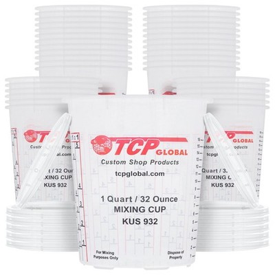 Paint Mixing Cups, 32-Ounce (36 Pack) - Plastic Measuring Cups for Liquids, A...
