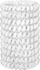 Spiral Hair Ties, 10 Pcs Traceless Phone Cord Bracelet Plastic Coil Ponytail Hol