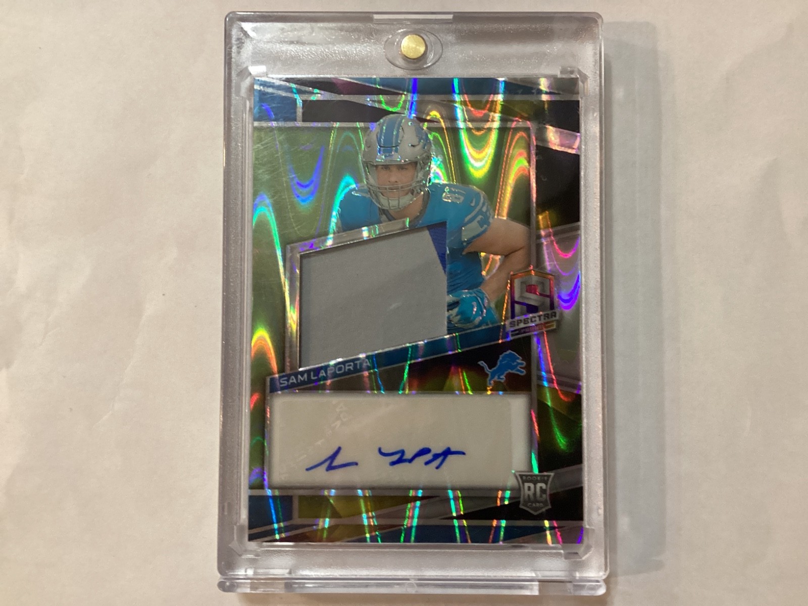 2023 Panini Spectra - Rookie Patch Autographs Sam LaPorta #232 Supernova /70