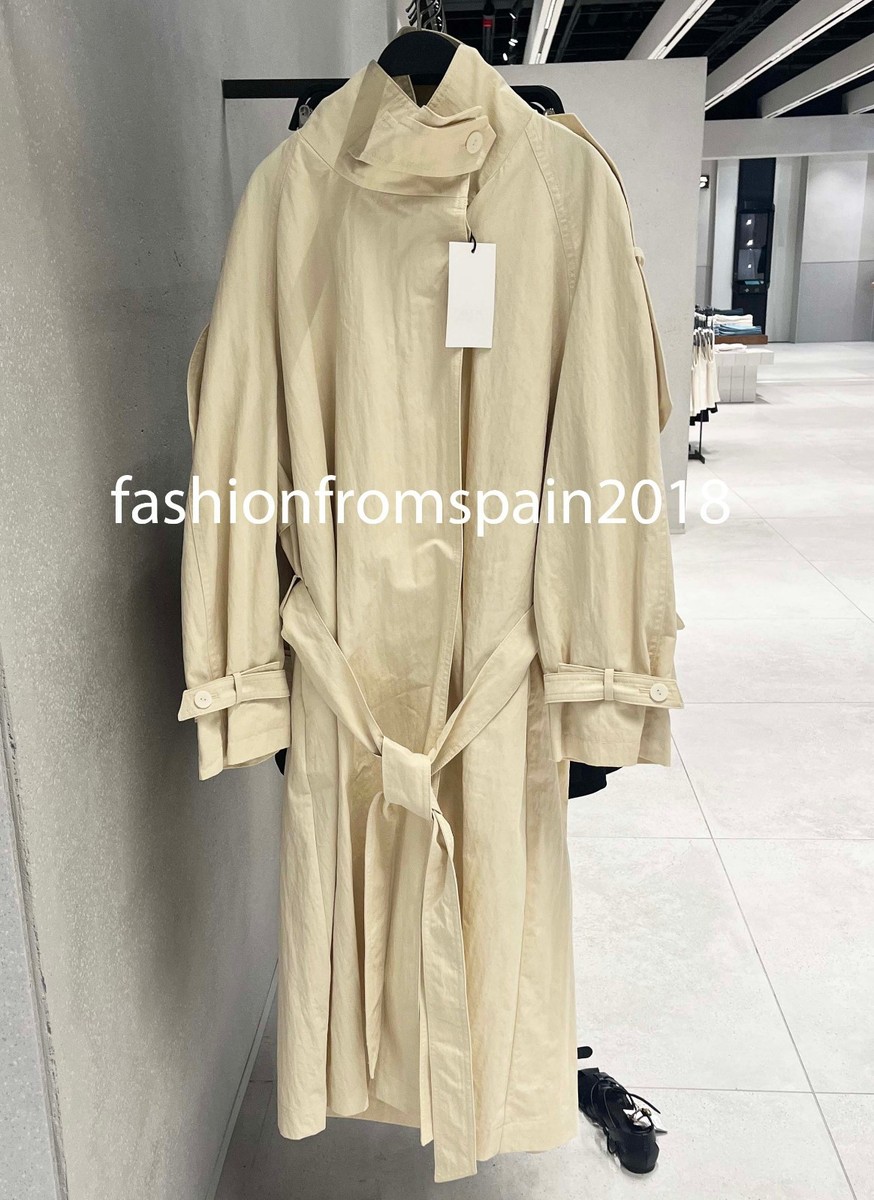 ZARA NEW WOMAN ZW COLL HIGH-NECK TRENCH COAT BELTED BUTTER S,M,L