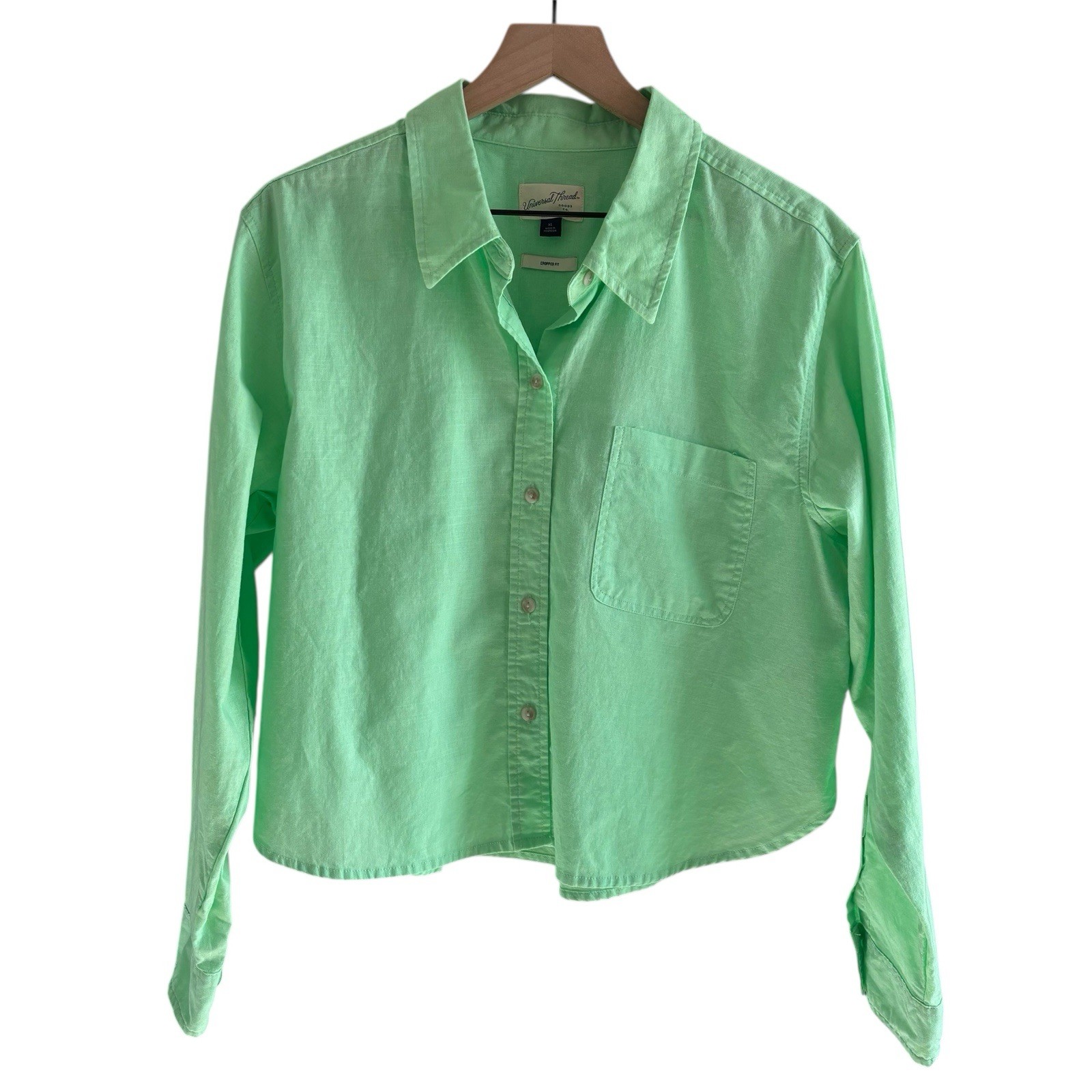 Universal Thread Linen Blend Button Up Shirt XL C… - image 1