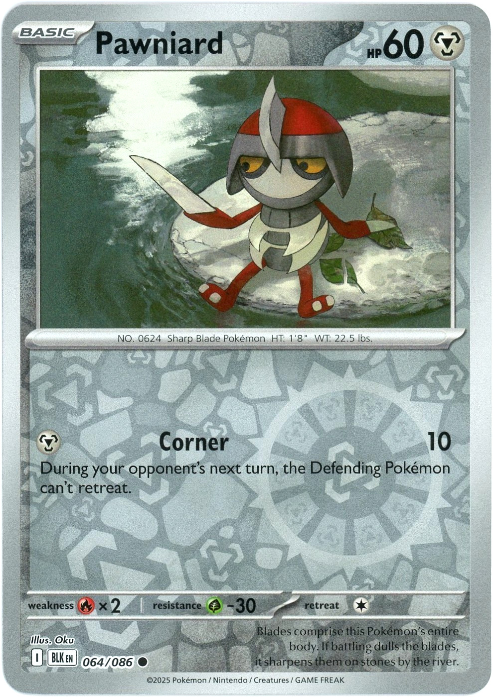 Pawniard (Reverse Holo) - 064/086 - Black Bolt - NM/M - Pokemon - English