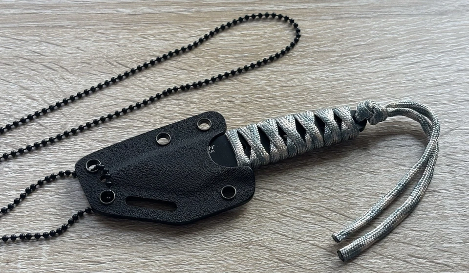 "Cuchillo de cuello de 5"" Full Tang Kiradashi hoja de 1,5"" mango envolvente funda Kydex AFILADO" Foto 3 de 4