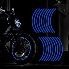 16''-17" Reflective Wheel Rim Stripe Decal for Motorcycle, Car, Cycling, Blue