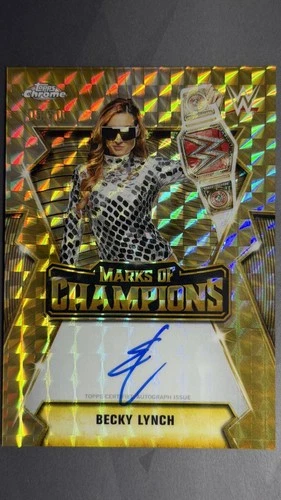 2026 Topps Chrome WWE Becky Lynch Marks of Champions Gold Geo Auto 9/25 #MOC-BL