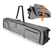 Ski Bag with Wheels,Padded Snowboard Bag for Air Travel,600D 190cm Grey