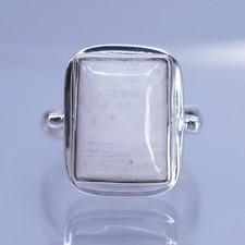 Size 9, vintage Sterling 925 silver handmade ring with moonstone