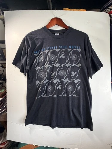 Rolling Stones Steel Wheels Tour Shirt Size: Ex 1980s vintage concert t-shirt, vintage, size L, single stitch, B+ condition