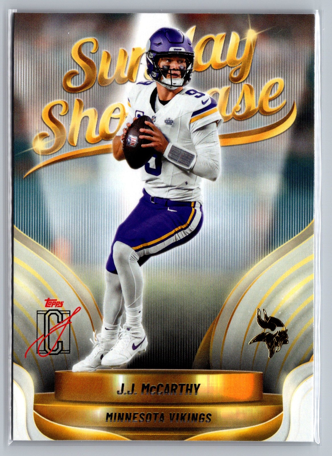 2025 Topps Signature Class #SS-20 J.J. McCarthy Sunday Showcase