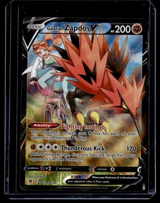 Galarian Zapdos V TG19/TG30 Holo Astral Radiance Trainer Gallery Holo Pokemon