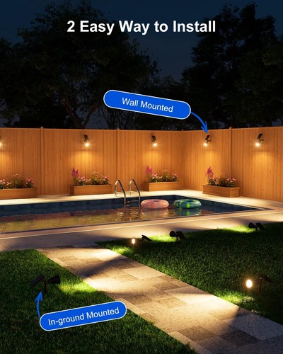 4x LED Solar Spot Light Outdoor Pathway Landscape Spotlight Garden Security Lamp - Picture 17 of 30