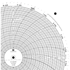 GRAPHIC CONTROLS PW  00215305 Circular Paper Chart, 24 hr, 100 pkg 5MER3