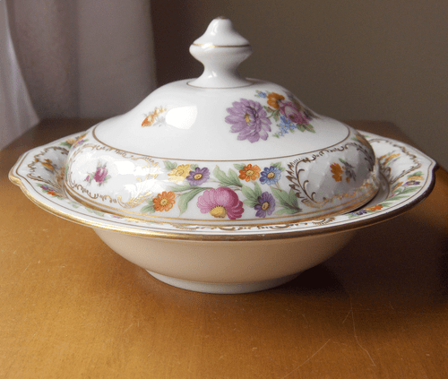 Schumann Bavaria Empress Dresden Flowers round covered vegetable bowl ...