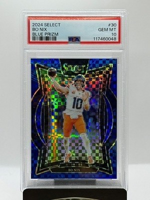 2024 Panini Select Bo Nix Blue Prizm  #/249 PSA 10 Rookie Broncos Gem Mint RC