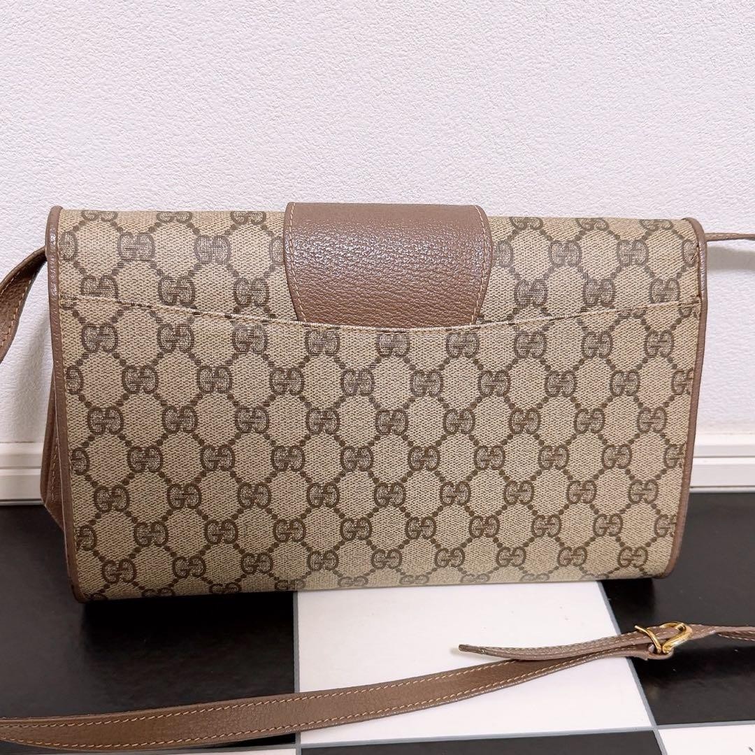 GUCCI GG Shoulder Bag PVC Leather Beige Brown Gold Hardware Logo From Japan thumbnail 14
