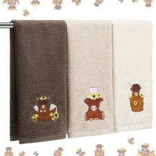 3 Pcs Winter Hand Towels for Bathroom Brown, Highland Cow