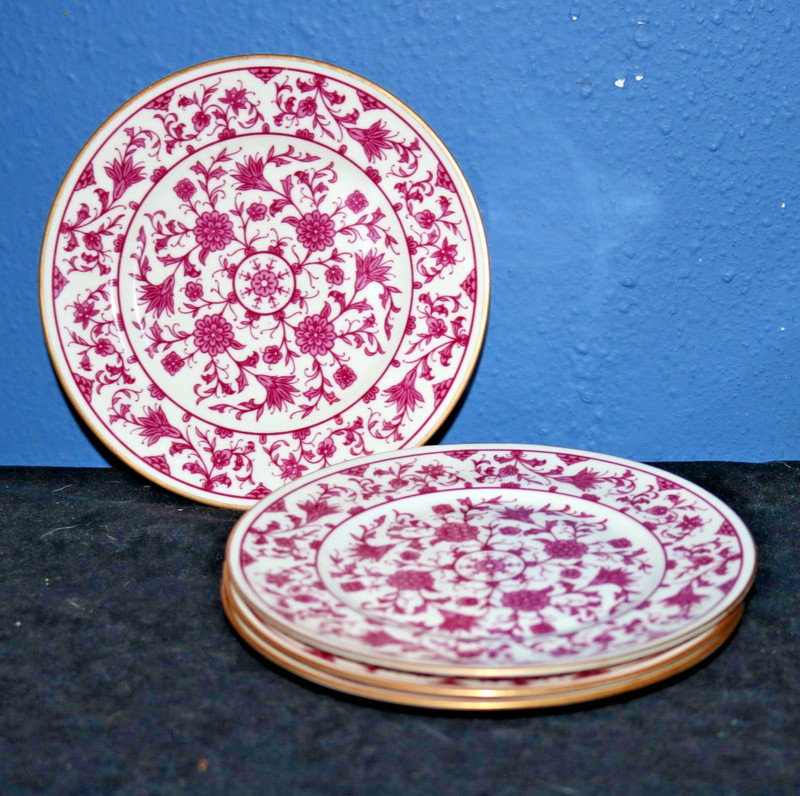 Franciscan China Maroon Lorraine Bread and Butter Plates