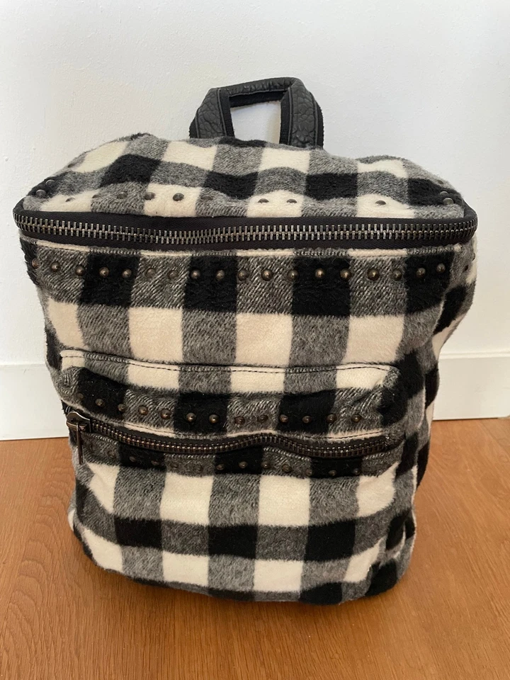Rucksack/Backpack Ralph Lauren Denim & Supply schwarz-weiß-kariert mit Nieten