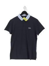 Image of Barbour Men's Polo L Blue 100% Cotton Basic New with tags
