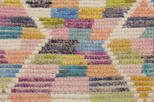 Moroccan Runner Rug 2x13 Modern Trellis Hand-knotted - Picture 9 of 15