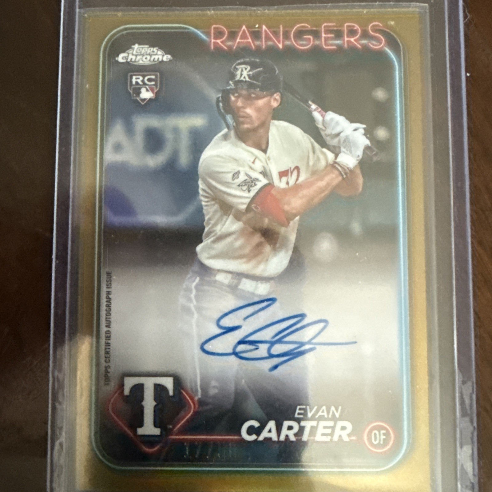 2024 Topps Chrome - Rookie Autographs Evan Carter #RA-EC Gold Refractor 17/50