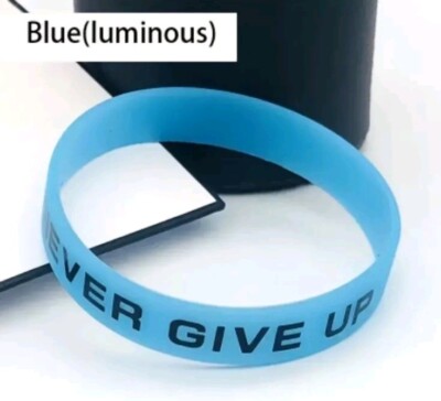 Pcs Never Give Up Aqua Color Silicone Motivational, Inspiriational