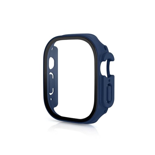 For Apple Watch Series Ultra 49mm Dark Blue Hard PC Screen Protector Full Case - 第 1/7 張圖片
