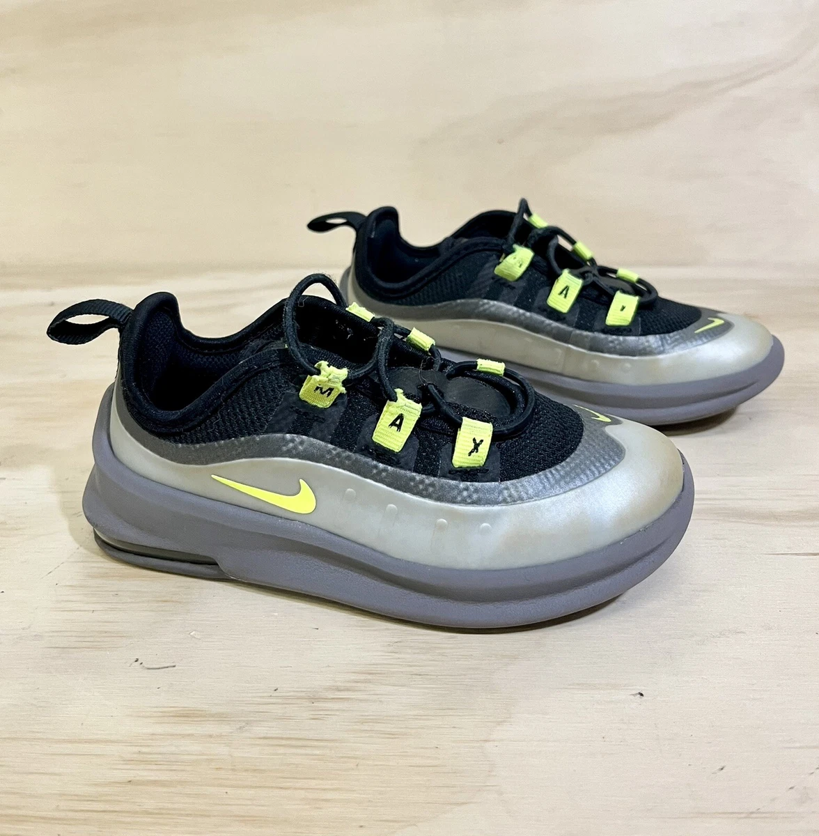 Nike Max Axis Black/Volt/Grey Kids Run AH5224-012 Toddler Size 9C | eBay