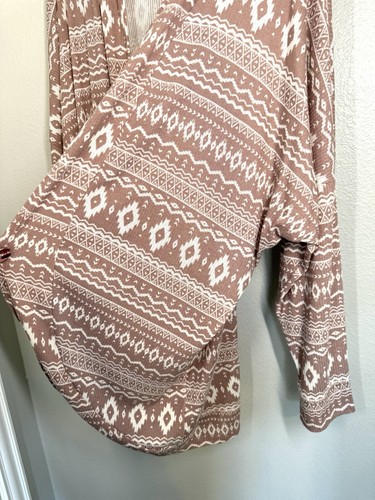 NWT Now 'N Forever Mauve White Aztec Boho Lightweight Cardigan Size 1X Western - Picture 3 of 8