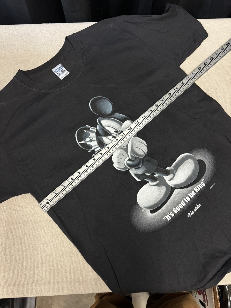 Vintage Mickey Mouse 00s It's Good to Be King Black T Shirt Sz L