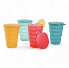 Tupperware  Impressions Tumblers 16 OZ with F...