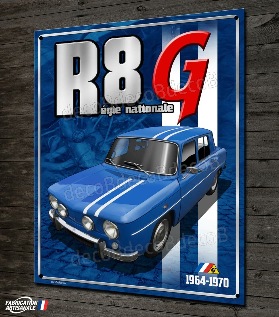 Plaque métal collection Renault Gordini R8G édition rallye historique