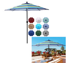 Blissun 9 Outdoor Aluminum Patio Umbrella Market Striped Black And White For Sale Online Ebay
