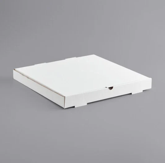 (50-Case) 18" x 18" x 2" White Corrugated Plain Pizza Bakery Square Take-Out Box - Image 2 of 3
