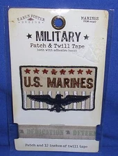 Karen Foster Military Patch & Twill Tape Marines Adhesive NIP Free Ship over $15