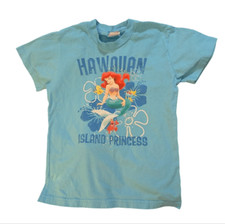 Disney The little mermaid girls vintage Ariel blue T-shirt with sparkly glitter